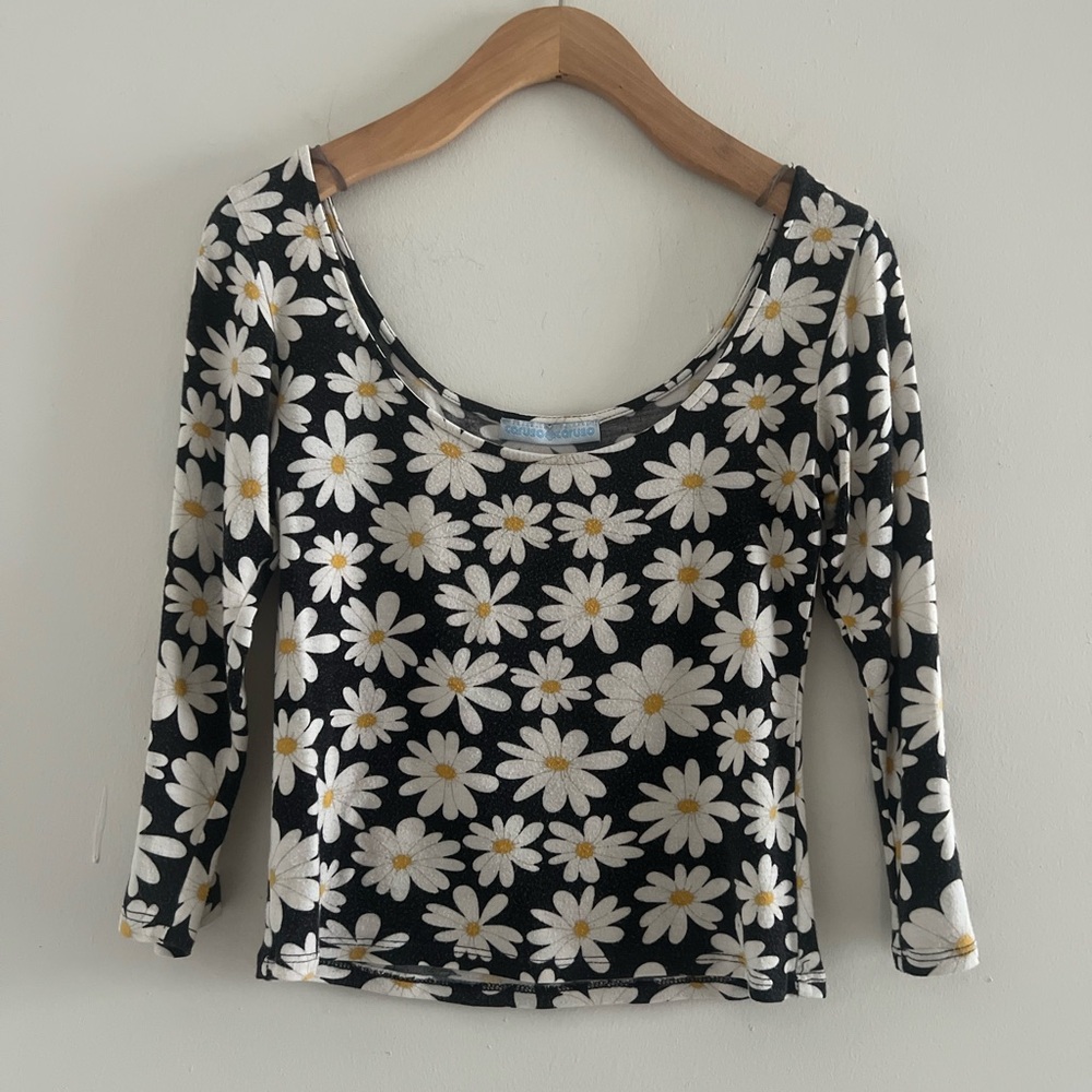 Off the Shoulder Floral Daisy Top Pre Loved Super Soft & Cute Caruso Caruso Sz S